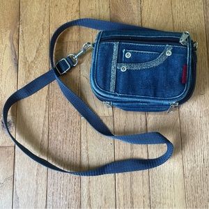 VINTAGE Y2K ACCESS DENIM BLUE CROSSBODY WALLET PURSE TRENDY